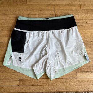 On Running Women's Athletic Shorts - Black, White, and Mint